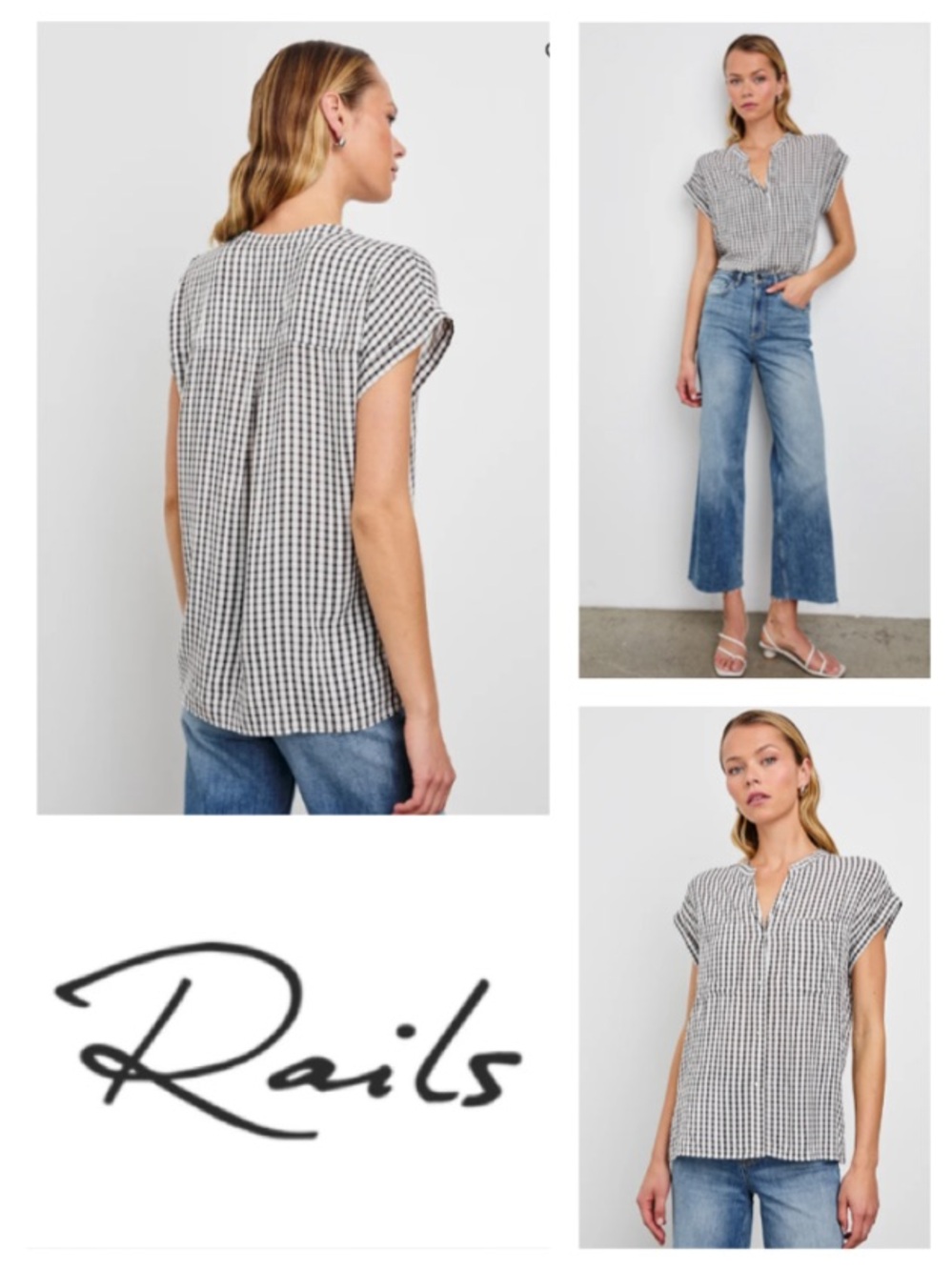 Rails Mel Shirt in blue gingham (L)